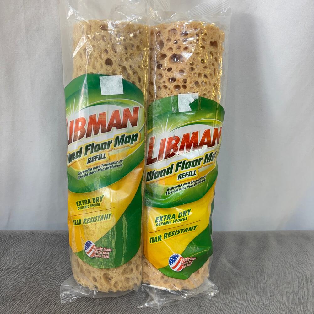 Libman 10 in. Hardwood Floor Sponge Mop Refill Lot of 2 NIP New 02027